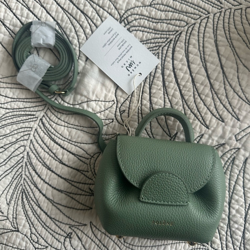 Rare NWT Polène micro un. EDITION - Sage textured leather with box and dust bag